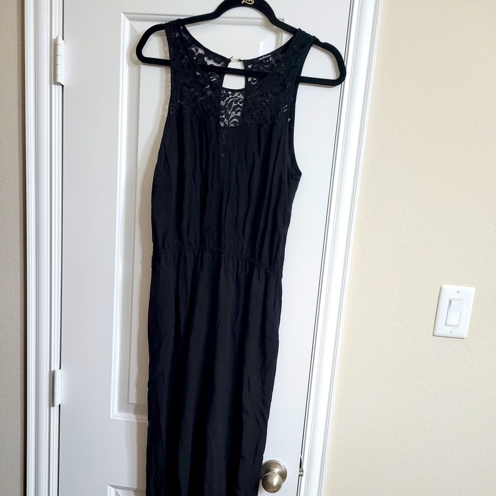 Delicate and Dainty Lace Detail Black Jumpsuit